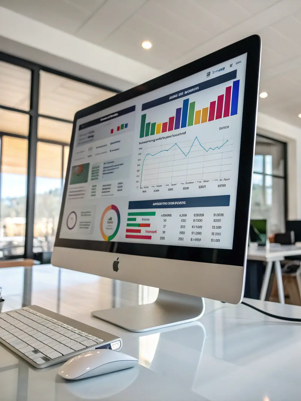 An image of a digital marketing dashboard displaying key performance indicators (KPIs), charts, and data analytics, representing Nexus Digital Agency's Growth Marketing service.
